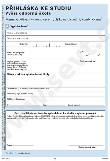 Přihlášky a knižní adresáře škol - Přihlášky a knižní adresáře škol